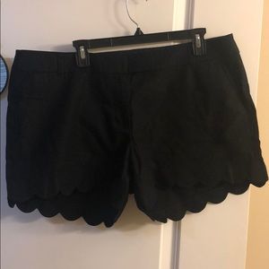 Black J Crew scalloped shorts NWT